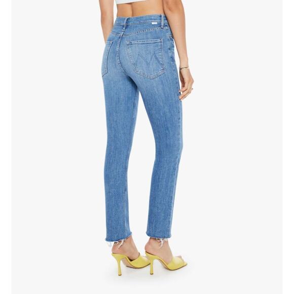 Mother The Pixie Dazzler Sz 30 Ankle Fray Boogie Down Blue High Rise Stretch - Picture 2 of 16